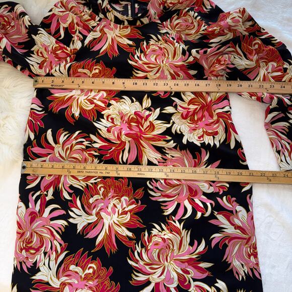 Who What Wear Floral Puff Sleeve Mini Dress 70s Retro Romantic Chic Bold Print M - Picture 15 of 16